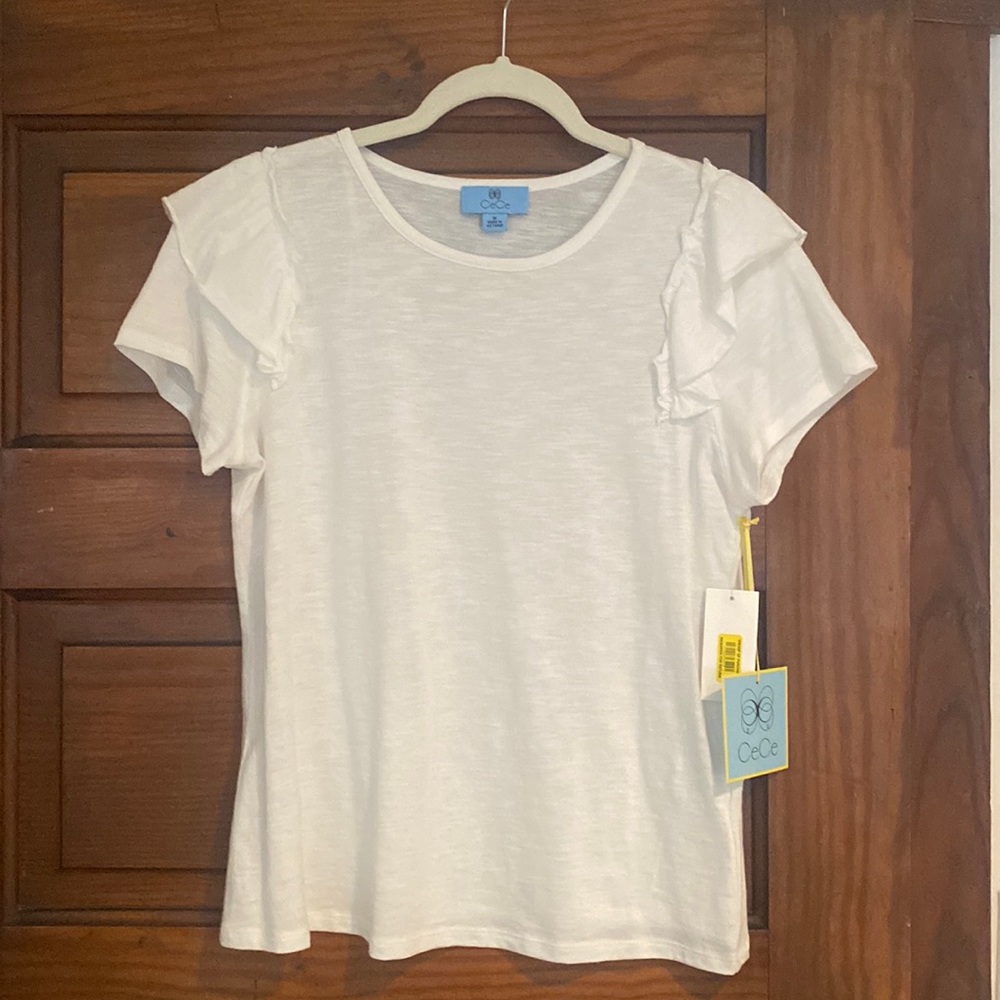 Ruffled White Shirt NWT